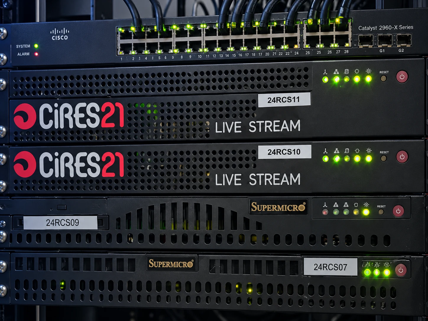 Racks frontales 24racks para VPS Ryzen en producción